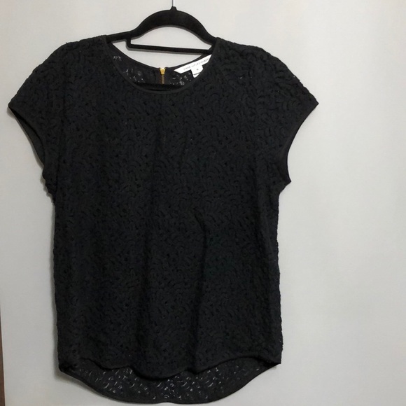 EUC DVF black lace top, size M - Picture 1 of 5